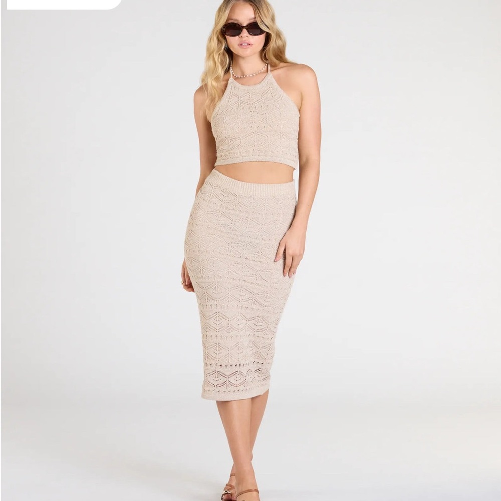 Windsor Cream Midi Pencil Skirt Set